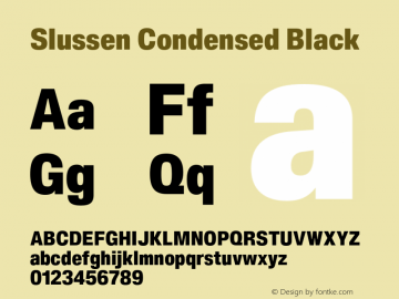 Slussen-CondensedBlack Version 1.000;Glyphs 3.1.1 (3148)图片样张
