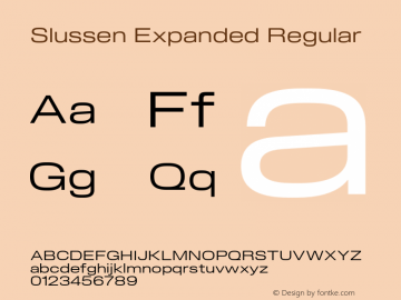 Slussen-ExpandedRegular Version 1.000;Glyphs 3.1.1 (3148)图片样张