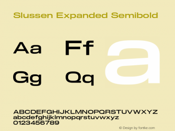 Slussen-ExpandedSemibold Version 1.000;Glyphs 3.1.1 (3148)图片样张