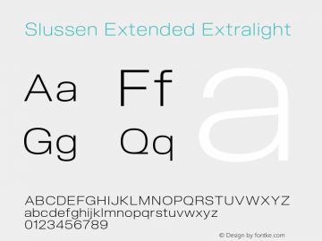 Slussen-ExtendedExtralight Version 1.000;Glyphs 3.1.1 (3148)图片样张