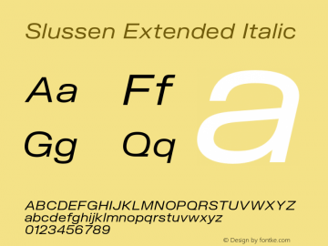 Slussen-ExtendedItalic Version 1.000;Glyphs 3.1.1 (3148)图片样张