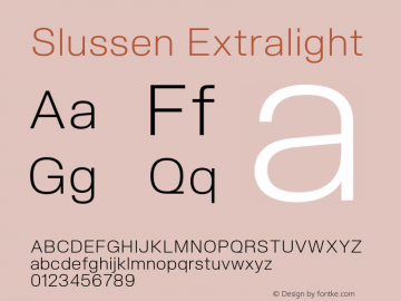 Slussen-Extralight Version 1.000;Glyphs 3.1.1 (3148)图片样张