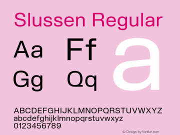 Slussen-Regular Version 1.000;Glyphs 3.1.1 (3148)图片样张