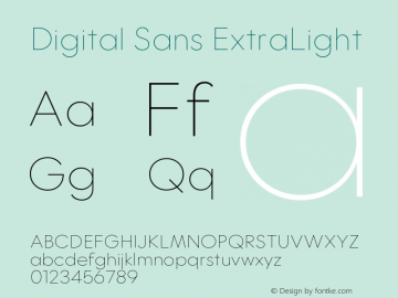 Digital Sans ExtraLight Version 1.000;Glyphs 3.1.2 (3150)图片样张