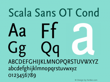 Scala Sans OT Cond Version 7.600, build 1027, FoPs, FL 5.04图片样张