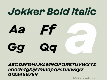 Jokker Bold Italic Version 2.000;Glyphs 3.1.2 (3150)图片样张