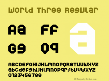 World Three Regular 001.000 Font Sample