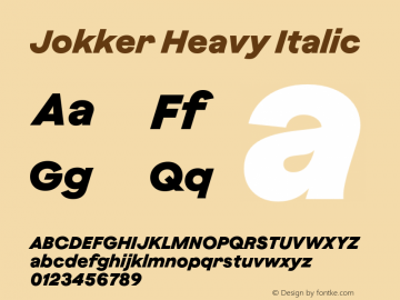 Jokker Heavy Italic Version 2.000;Glyphs 3.1.2 (3150)图片样张