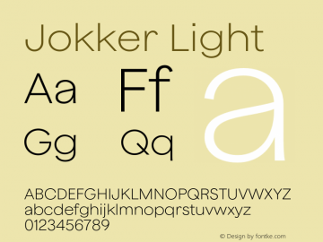 Jokker Light Version 2.000;Glyphs 3.1.2 (3150)图片样张