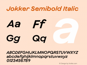 Jokker Semibold Italic Version 2.000;Glyphs 3.1.2 (3150)图片样张