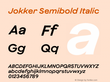 Jokker Semibold Italic Version 2.000;Glyphs 3.1.2 (3150)图片样张