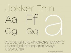 Jokker Thin Version 2.000;Glyphs 3.1.2 (3150)图片样张