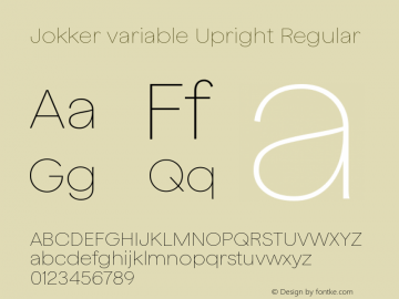 Jokker variable Upright Version 2.000;Glyphs 3.1.2 (3150)图片样张
