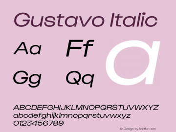 Gustavo Italic Version 1.000;hotconv 1.0.109;makeotfexe 2.5.65596图片样张