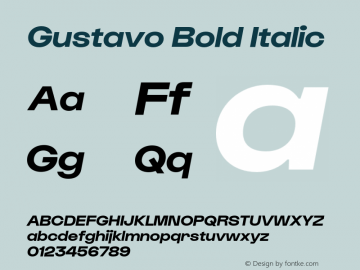 Gustavo Bold Italic Version 1.000;hotconv 1.0.109;makeotfexe 2.5.65596图片样张