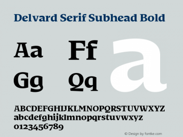 DelvardSerifSubhead-Bold Version 1.000;hotconv 1.0.117;makeotfexe 2.5.65602图片样张