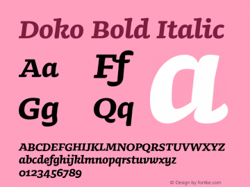 Doko Bold Italic Version 1.000 | FøM Fix图片样张