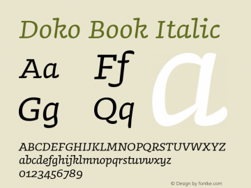 Doko Book Italic Version 1.000 | FøM Fix图片样张
