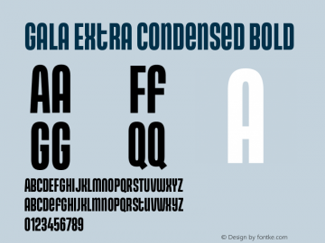 Gala Extra Condensed Bold Version 2.001图片样张