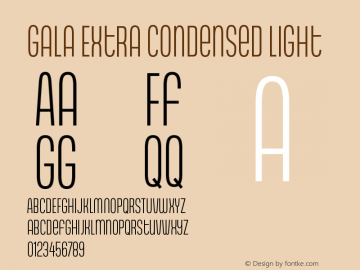 Gala Extra Condensed Light Version 2.001图片样张