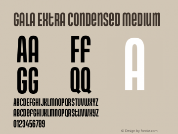 Gala Extra Condensed Medium Version 2.001图片样张