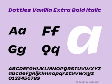 Dotties Extra Bold Italic Version 1.000;Dotties Chocolate图片样张