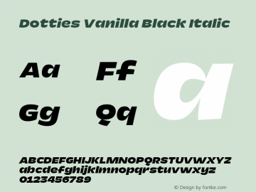 Dotties Vanilla Black Italic Version 1.000;Dotties Chocolate图片样张