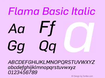 Flama-BasicItalic Version 2.000图片样张