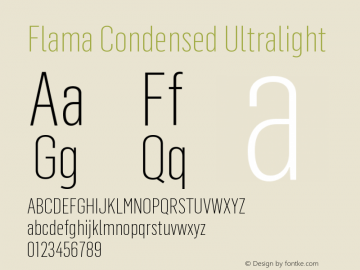 Flama Condensed Ultralight Version 1.000图片样张