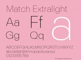 Match Extralight Version 1.000;Glyphs 3.1.1 (3140)图片样张