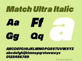 Match Ultra Italic Version 1.000;Glyphs 3.1.1 (3140)图片样张