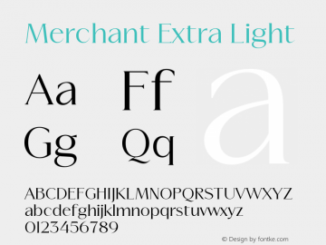 Merchant-ExtraLight Version 1.000图片样张