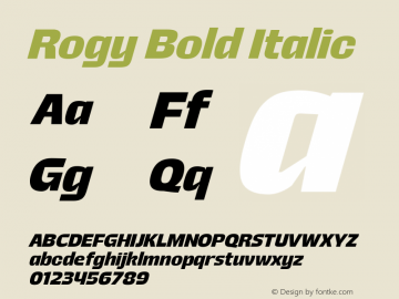 Rogy Bold Italic Version 1.000;Glyphs 3.1.1 (3135)图片样张