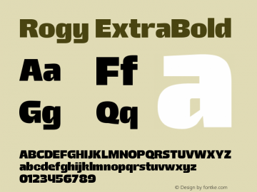 Rogy ExtraBold Version 1.000;Glyphs 3.1.1 (3135)图片样张
