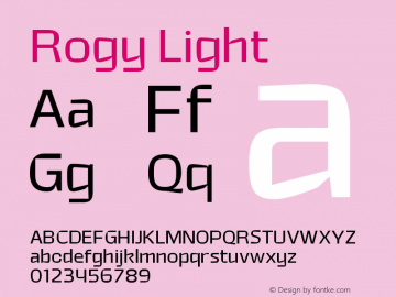 Rogy Light Version 1.000;Glyphs 3.1.1 (3135)图片样张