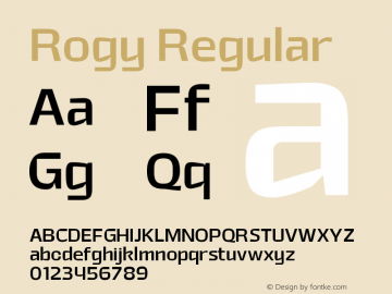 Rogy Regular Version 1.000;Glyphs 3.1.1 (3135)图片样张