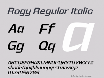 Rogy Regular Italic Version 1.000;Glyphs 3.1.1 (3135)图片样张