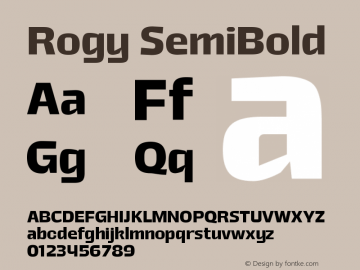 Rogy SemiBold Version 1.000;Glyphs 3.1.1 (3135)图片样张