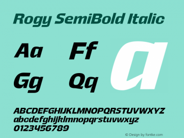 Rogy SemiBold Italic Version 1.000;Glyphs 3.1.1 (3135)图片样张