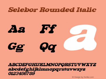 SeleborRounded-Oblique Version 1.000图片样张