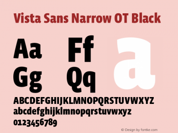 Vista Sans Narrow OT Black Version 1.000 | web-otf图片样张
