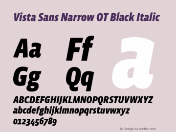 Vista Sans Narrow OT Black Italic Version 1.000 | web-otf图片样张
