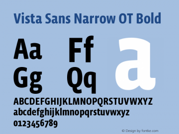Vista Sans Narrow OT Bold Version 1.000 | web-otf图片样张