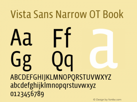 Vista Sans Narrow OT Book Version 1.000 | web-otf图片样张