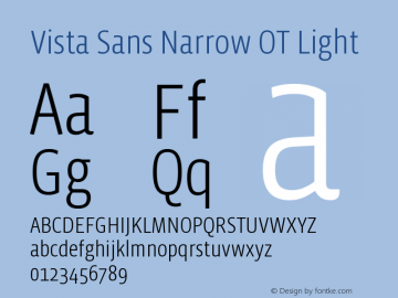 Vista Sans Narrow OT Light Version 1.000 | web-otf图片样张