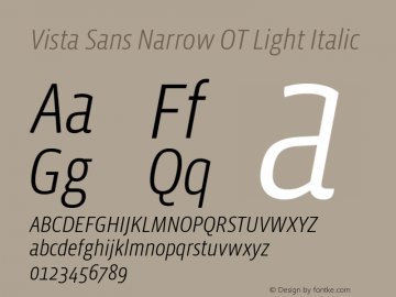 Vista Sans Narrow OT Light Italic Version 1.000 | web-otf图片样张