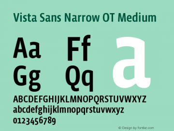Vista Sans Narrow OT Medium Version 1.000 | web-otf图片样张