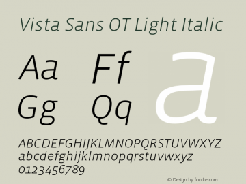 Vista Sans OT Light Italic Version 2.000 | web-otf图片样张