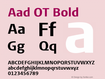 AadOT-Bold Version 7.504; 2014; Build 1020图片样张