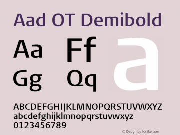 AadOT-Demibold Version 7.504; 2014; Build 1020图片样张